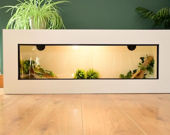 4ft x 16" x 18" Modern White Reptile Vivarium - LED Light Included