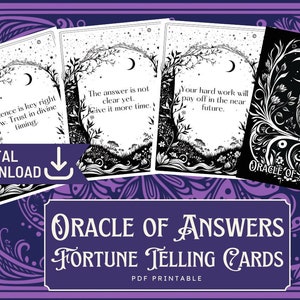 Oracolo delle risposte Carte Oracle stampabili - Cartomanzia - DOWNLOAD IMMEDIATO - 36 Carte
