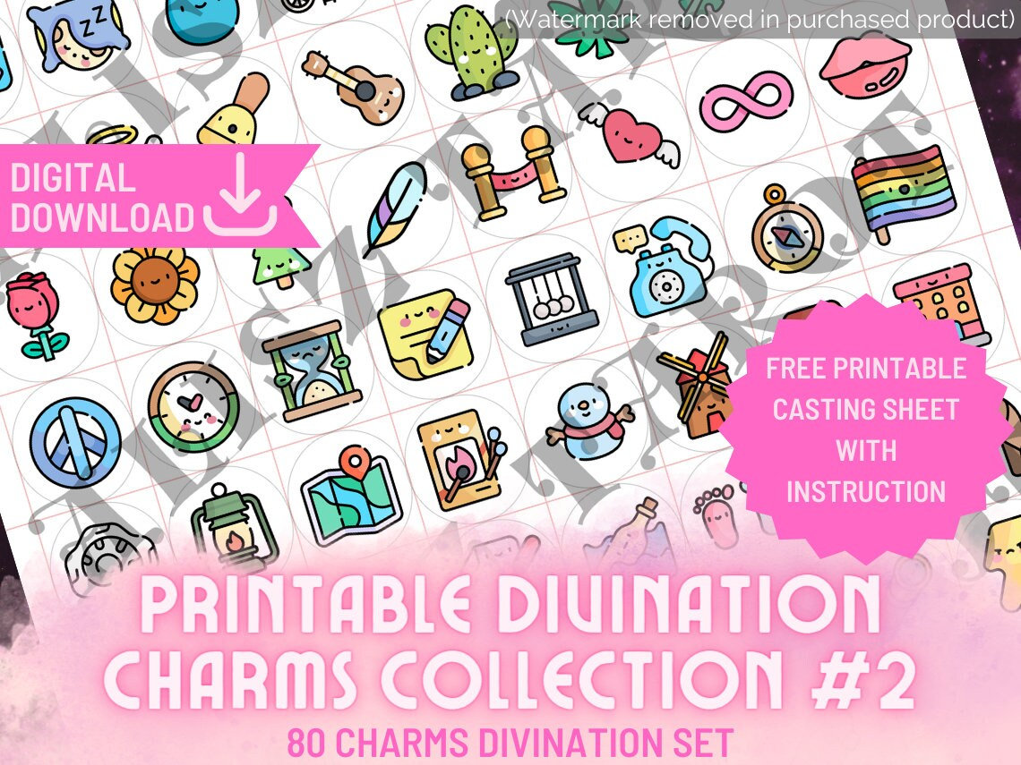 Printable Charm Divination Fortune Telling Collection 2 - Casting Sheet ...