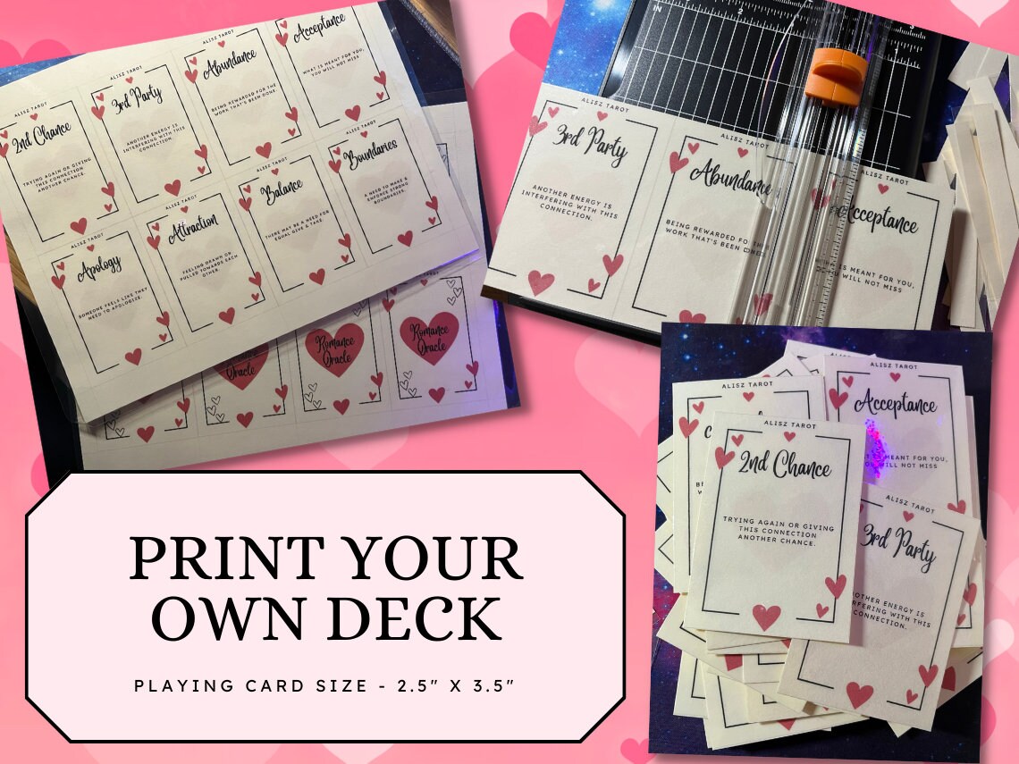 Romance Oracle Cards - 79 Card Printable Deck for Twin Flame & Love ...