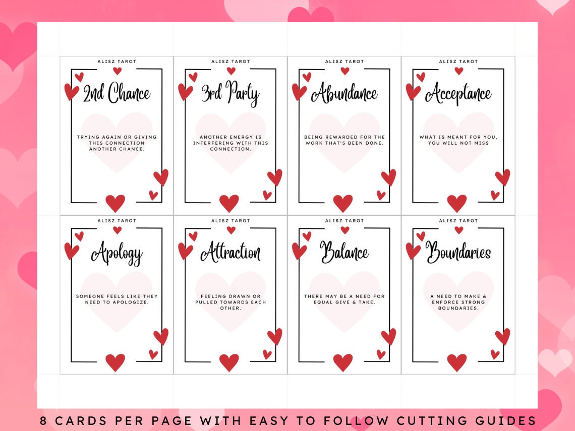 Romance Oracle Cards - 79 Card Printable Deck for Twin Flame & Love ...