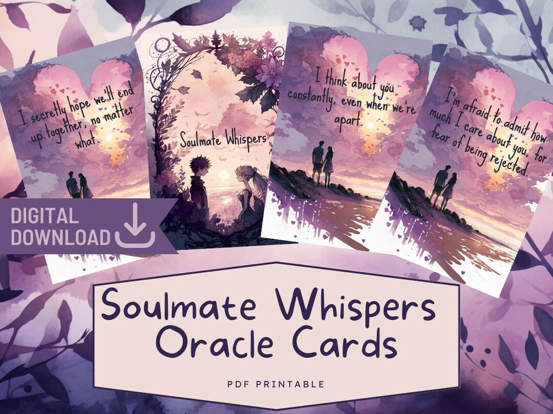 Soulmate Whispers Printable Oracle Cards - Twin Flame Channeled Love ...