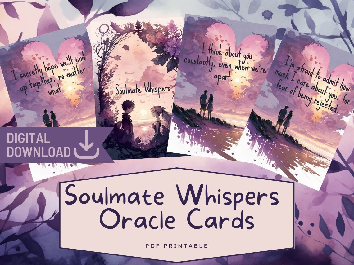 Soulmate Whispers Printable Oracle Cards Twin Flame Channeled Love ...