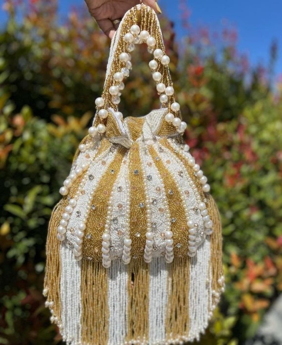 Traditional Rare Handcrafted Women's Black Designer Potli Bag Wedding Party  | eBay
