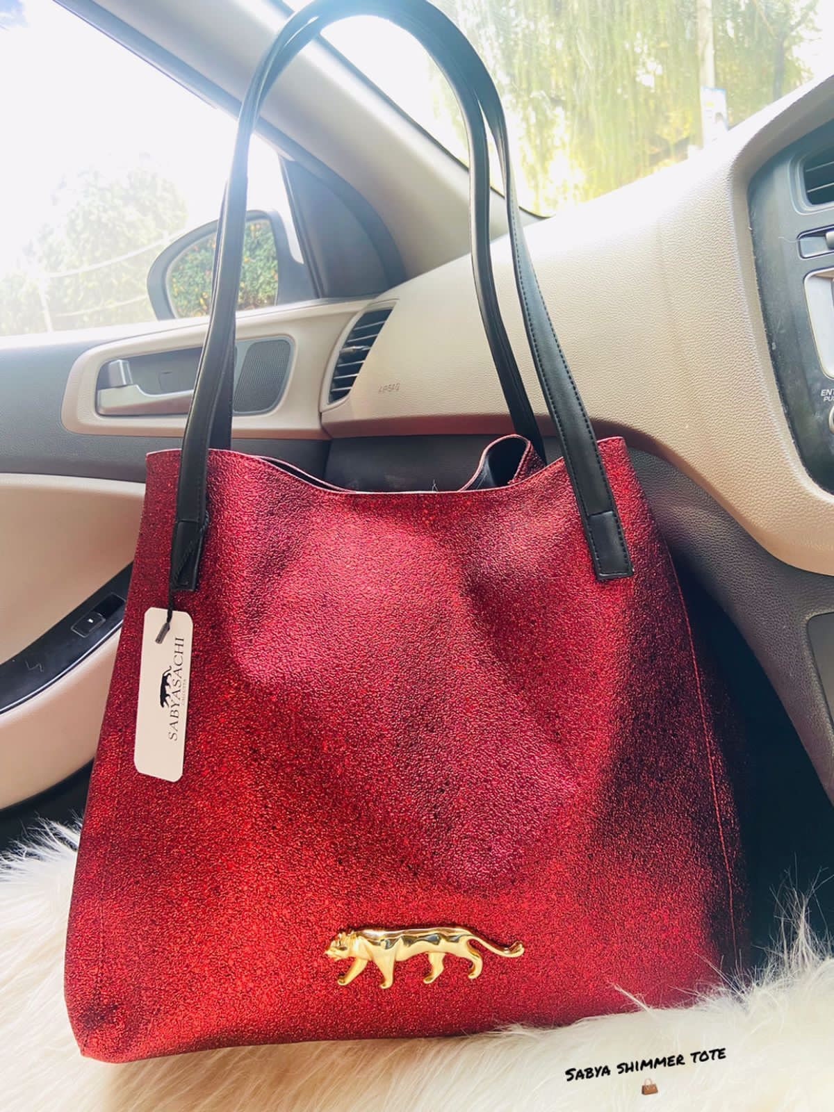 Sabyasachi Inspired Tote Bag Purse for Woman back Zip With Inside