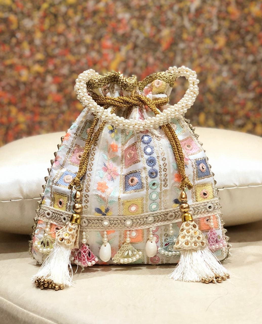 Handled Multicolor Potli Bags Wedding Hand Crafted Potli Bag With Beaded  Chain For Women at Rs 300/piece in Jaipur