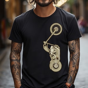 Custom Motorcycle T-shirt Bobber Biker Cool Shirt Vintage style Biker Rider Shirt Cool Biker Journey Tourer Shirt Stylish Motorcycle Shirt