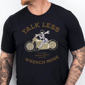 Chemise déchirante, t-shirt moto, chemise moto, t-shirt moto, t-shirt motard vintage pour homme, t-shirt moto piston, chemise papa motard