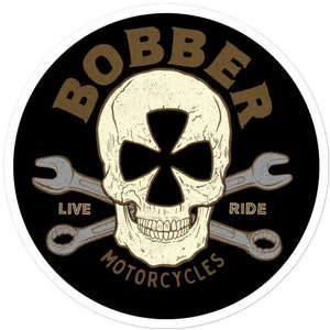 Bobber Motorcycle Stickers, Moto Vintage Stickers, Biker Dad Waterproof Vinyl Sticker Gift