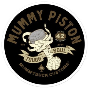 Motorcycle Mummy Piston stickers Moto stickers vintage stickers Caffeine Coffee stickers stamped stickers waterproof vinyl sticker gift