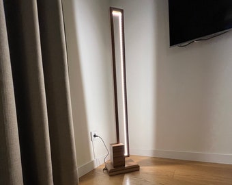 Walnut Lamp, Floor Lamp, LED lamp, Wooden lamp, Wooden floor lamp, Floor light, Modern floor lamp, Accent Lamp, Vintage lamp, Living room