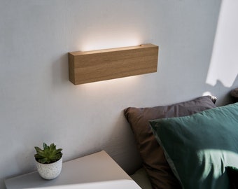 Houten wandlamp, moderne wandlamp, houten lamp, wandlamp, nachtlampje, accentlamp