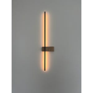 Handmade Wooden Wall Sconce | Minimalist Modern Wall Lamp | Vertical LED Wall Light | Contemporary Accent Lighting for Modern Home Design