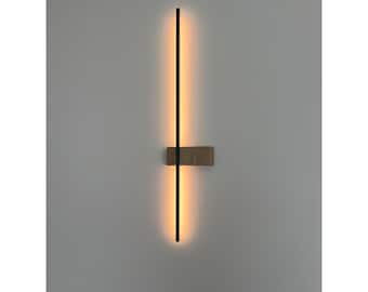 Handmade Wooden Wall Sconce | Minimalist Modern Wall Lamp | Vertical LED Wall Light | Contemporary Accent Lighting for Modern Home Design