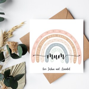 Biglietto di auguri personalizzato di lusso arcobaleno per mamma, mamma, mummia - festa della mamma, gravidanza, neonato, amicizia, compleanno, mamma, mammina