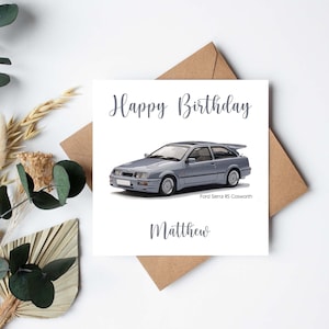 Personalisierte Luxus Geburtstagskarte - Sportwagen - Ford Sideboard Coswertiger - Papa - Onkel - Freund - Bruder - Cousin - Männlicher Geburtstag