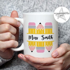 Lindo cartão de felicitações de luxo personalizado para professores - design de lápis brilhante - professor, creche, obrigado, fim de período, fim de ano