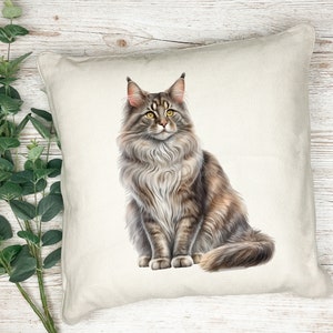 Precioso cojín con estampado de gato en acuarela - almohada - regalo - cojín estampado - cojín decorativo