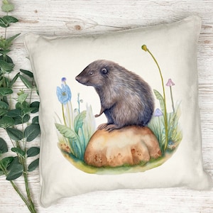 Precioso cojín con estampado de animales del bosque en acuarela - almohada - regalo - cojín estampado - cojín decorativo