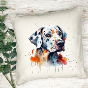 Precioso cojín con estampado de perro en acuarela - arcoíris - Labrador, Husky, Pastor alemán - almohada - regalo - cojín estampado - cojín decorativo