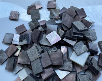 Natürliche schwarze Perlmutt-Cabochons, quadratisch, 100 Stück