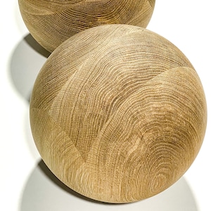 Handmade Oak Wood Ball: Natural Finish, DIY Crafts & Decor (10cm-34cm)