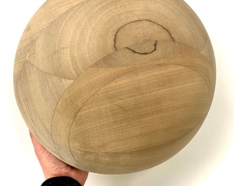 Bola de madera de nogal a medida de 10 cm a 45 cm / 3” a 17” de diámetro, acabado natural, grande, madera dura