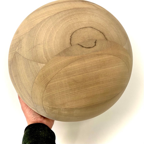 Bespoke Walnut Wooden Ball 10cm to 45cm / 3” to 17” diameter, natural finish, large, hardwood