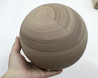 6.3 inch / 16cm diameter Bespoke Wooden Ball, natural finish, Oak, Walnut, Pine