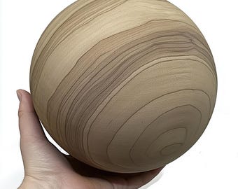 6.7 inch / 17cm diameter Bespoke Wooden Ball, natural finish, Oak, Walnut, Pine
