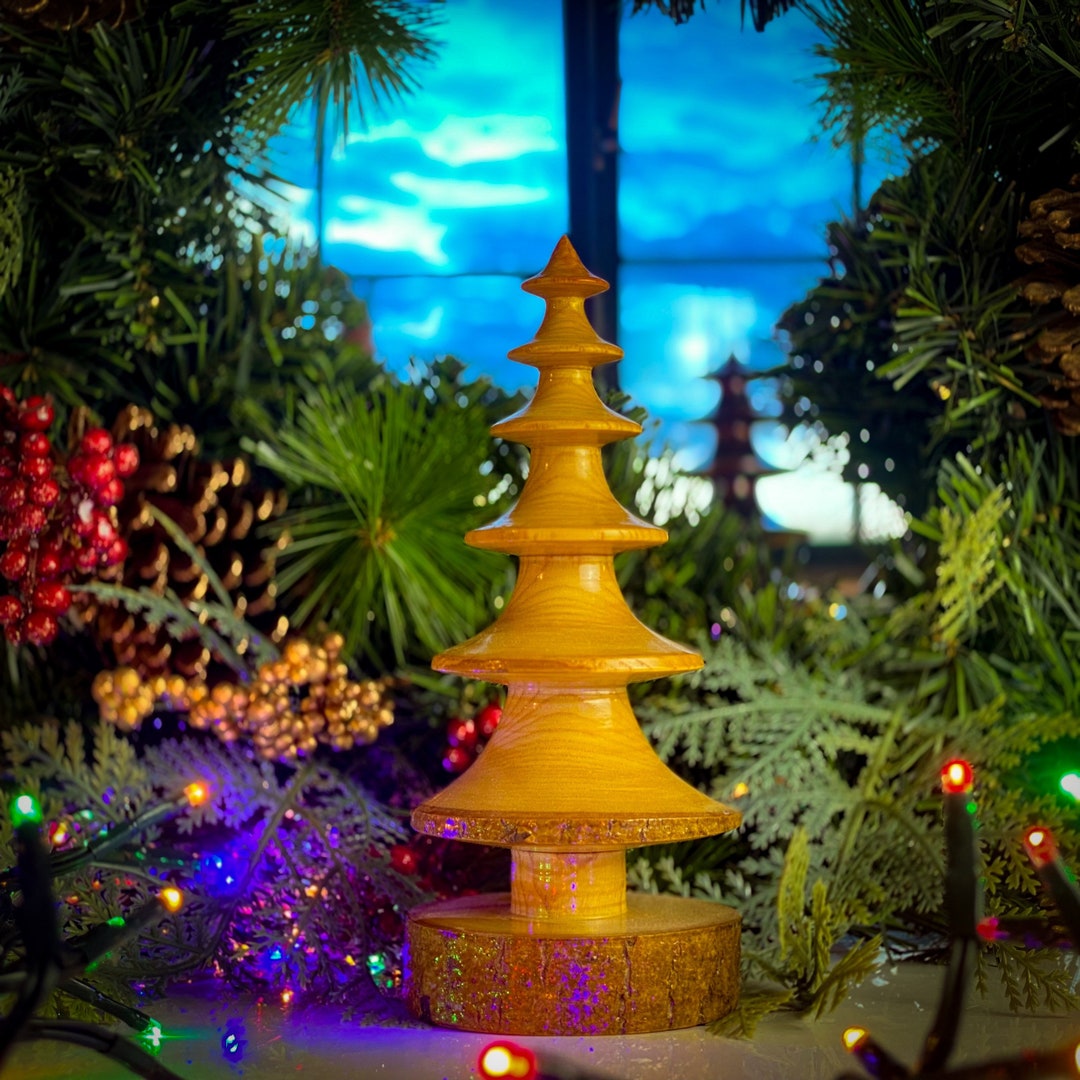 Wooden Christmas Tree Table and Chest Ornaments Christmas Etsy