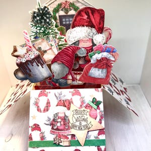 Hand made gnomes for Christmas pop up card