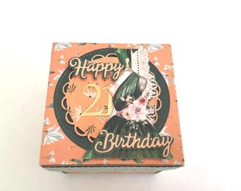 Beautiful exploding 21st box card