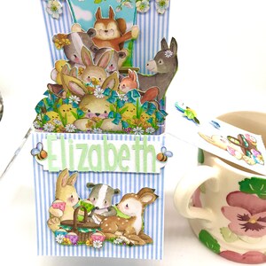 Woodland animals,Elizabeth,congratulations,birthday,3d,pop up,
