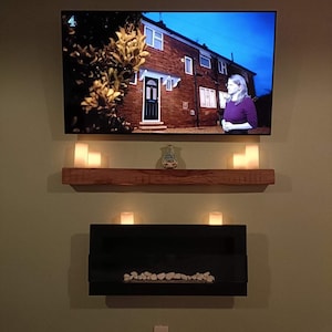 Floating Oak Mantel Shelf – Rustic Fireplace Beam (9.5cm x 9.5cm)