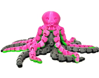 3D Printed Octopus (LONGER LEGS)- Articulated Octopus- Fidget Toy- Desk Ornament