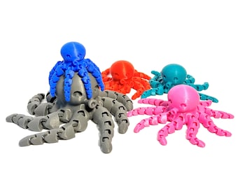 3D Printed Octopus- Articulated Octopus- Fidget Toy- Desk Ornament