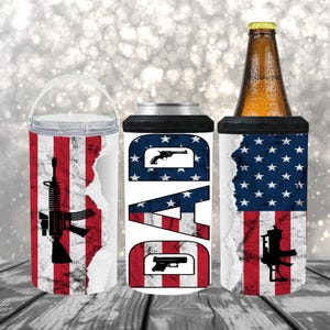 Dad Sublimation Design 16oz Can Cooler Sublimation Png File Patriotic Father Day Gift American Dad Hero Husband Legend Papa 4in1 Can Cooler