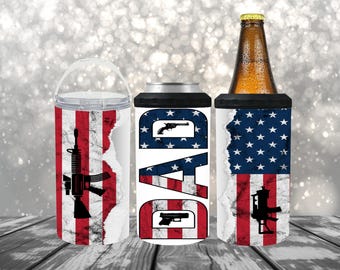Dad Sublimation Design 16oz Can Cooler Sublimation Png File Patriotic Father Day Gift American Dad Hero Husband Legend Papa 4in1 Can Cooler