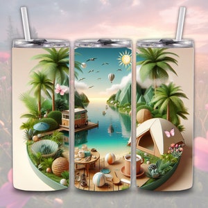 Camper Tumbler Wrap , Camping Life Sublimation PNG Digital Download, 20oz Skinny Straight and Tapered Tumbler Wrap Seamless Design
