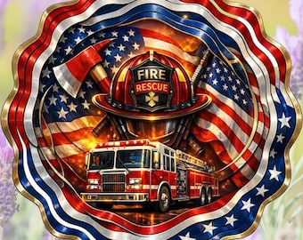 Spinner de bombero PNG Arte del departamento de bomberos Sublimación Descarga digital Homenaje al héroe de primera respuesta Diseño patriótico Rescate Águila americana