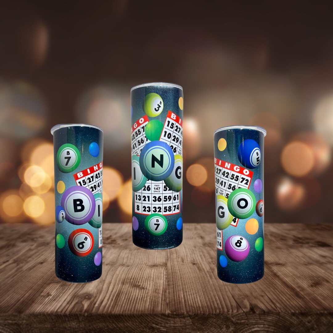 Bingo Tumbler, Bingo Lovers Gift, 20oz Tumbler, Straw Included Etsy