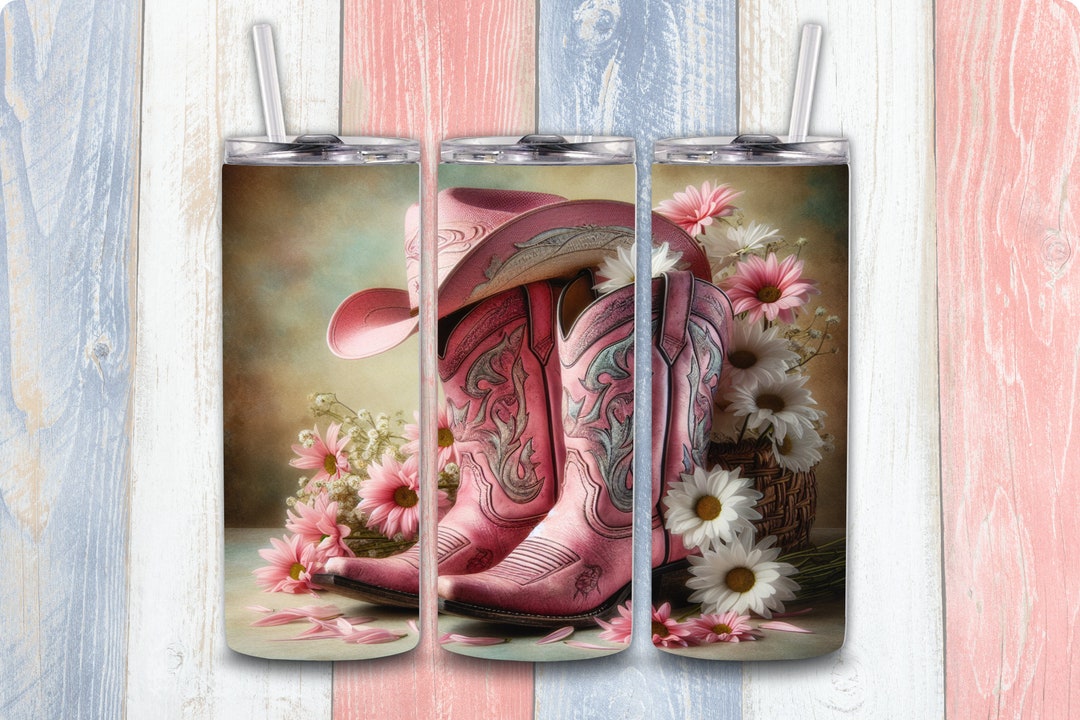 Cowgirl Boots Tumbler Wrap, Western Sublimation Design (digital ...