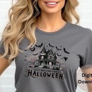 Haunted House Bat Halloween PNG Vintage Halloween Vibes Spooky Season Bat Png Retro Halloween Png Trendy Halloween Spooky vibes