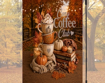 Fall Garden Flag Graphic Download File Png Digital Design Coffee Sublimation Autumn Seasonal Thanksgiving Harvest Boutique Print Rhinestone