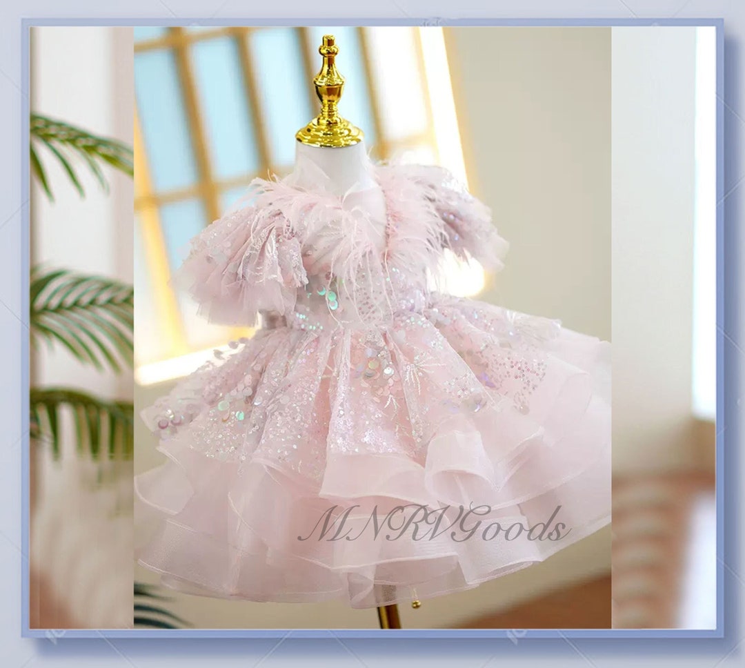 2-14T Pink Sequin Flower Girl Dress Sequined Toddler Dress - Etsy