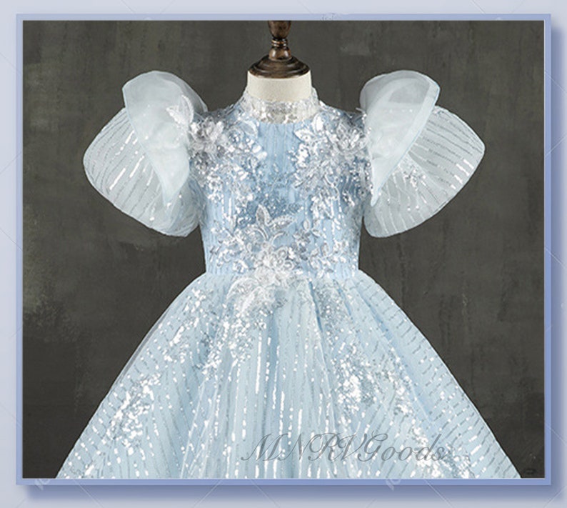Gorgeous Blue Sequin Flower Girl Dress Pageant Dress Toddler - Etsy