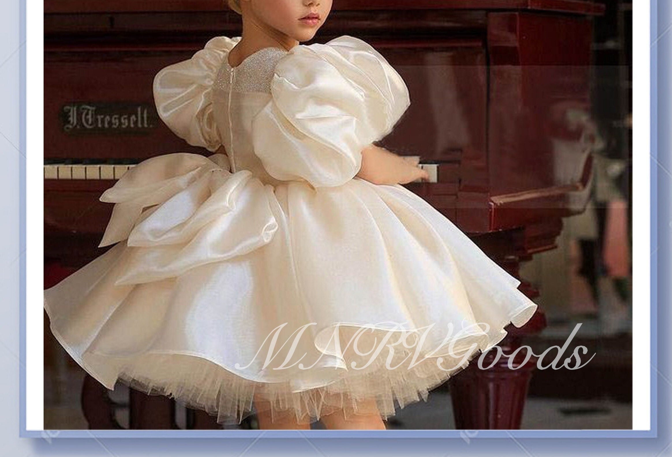White puffy dresses for toddlers clearance