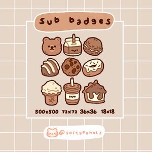 Bears Bakery bitties: para Sub Badges / Twitch bits / Discord / Gourmet / comida / doce / 9 níveis /