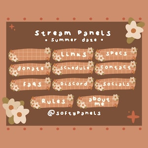 Cottagecore Twitch Stream Panels: Summer Daze 11 Panels  (Digital File)